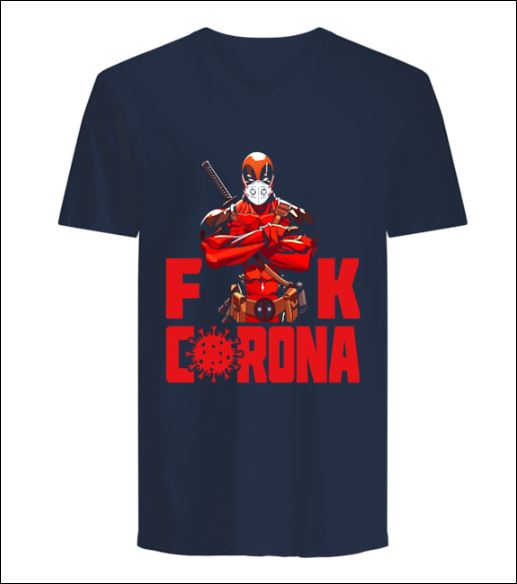 Deadpool fuck corona v-neck shirt