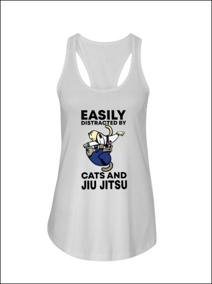 Easily distraced by cats and jiu jitsu tank top