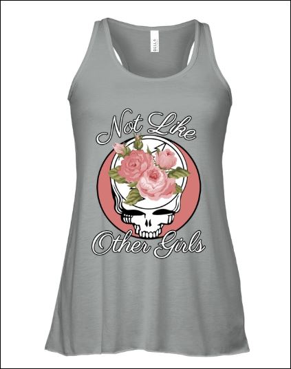 Floral skull not like other girl tank top