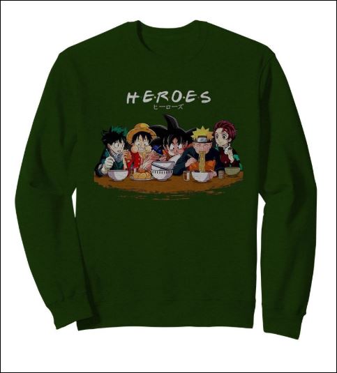 Heroes Izuku Midoriya Luffy Songoku Naruto Tanjiro Friend TV Show sweater