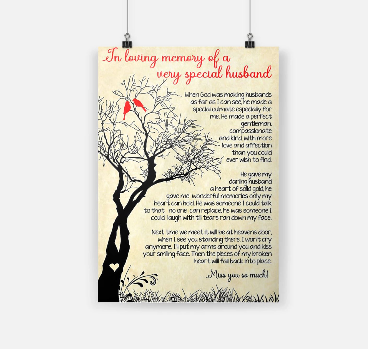 In loving memory of a very special husband poster