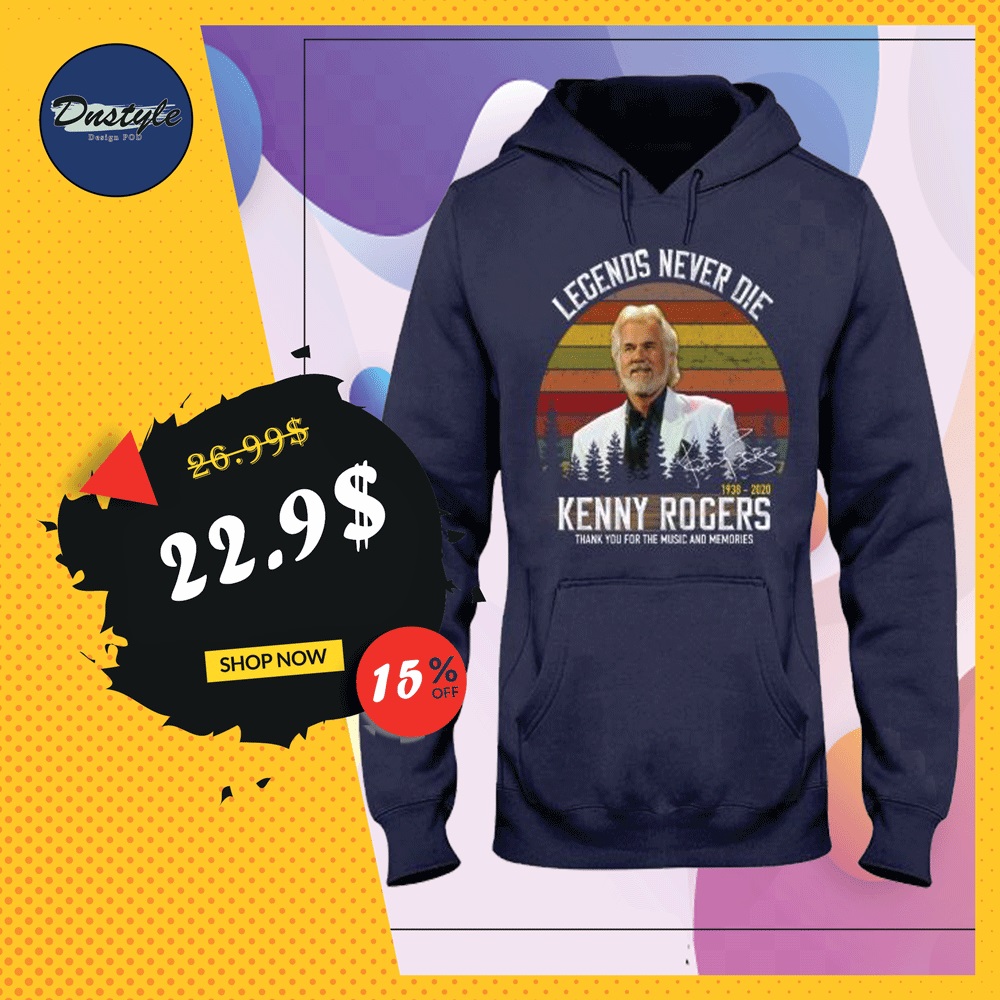Kenny Rogers legends never die 1938 2020 signature vintage hoodie