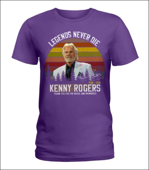 Kenny Rogers legends never die 1938 2020 signature vintage v-neck shirt