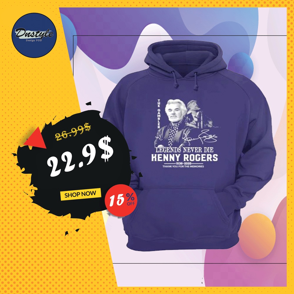 Kenny Rogers legends never die thank you for the memories signature hoodie