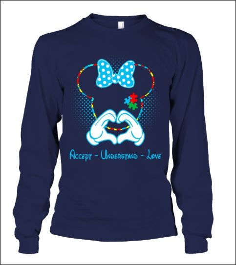 Minnie mouse autism awareness accept understand love long sleeved