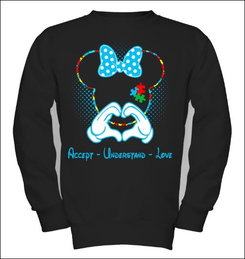 Minnie mouse autism awareness accept understand love sweater