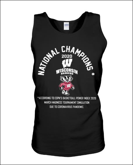 National champions 2020 Wisconsin Badgers mascot tank top