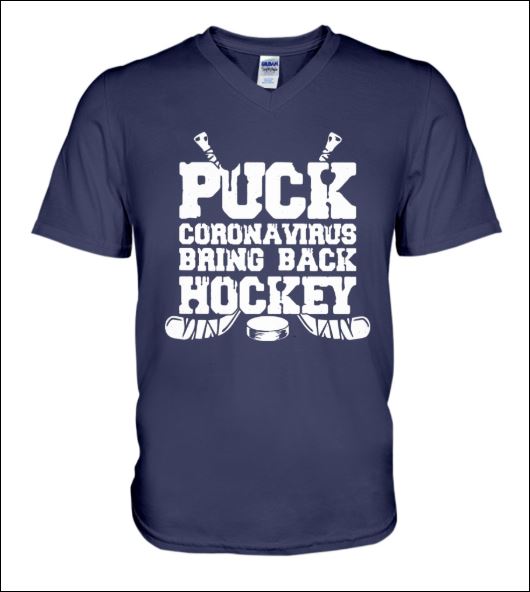 Puck corona virus bring back hockey v-neck shirt