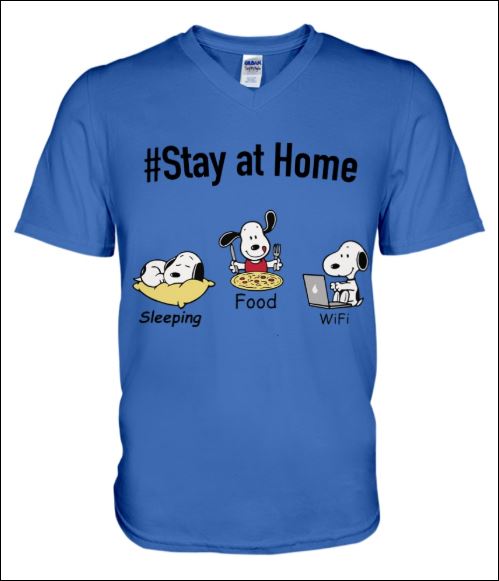 Snoopy stay at home sleeping food wife v-neck shirt