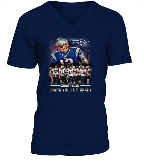 Thank you Tom Brady 2000 2020 signature v-neck shirt