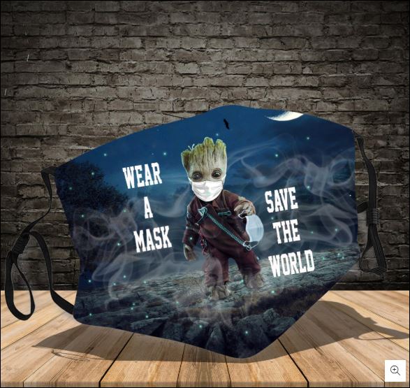 Baby Groot wear a mask save the world face mask