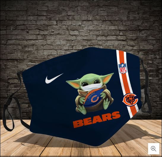 Baby Yoda hug Chicago Bears NFL nike face mask