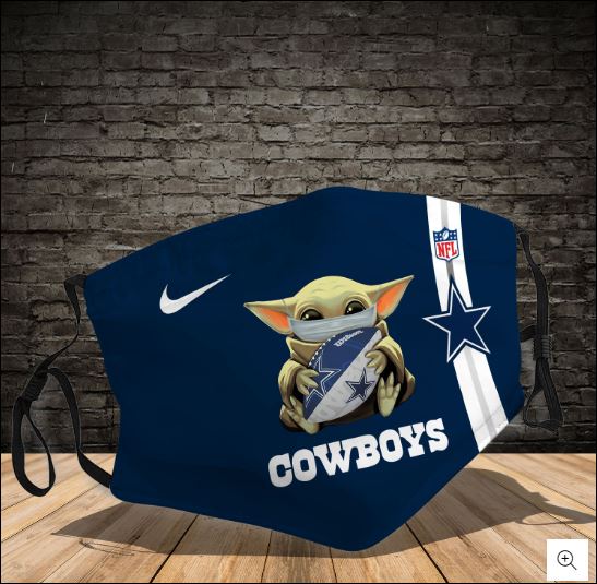 Baby Yoda hug Dallas Cowboys NFL nike face mask