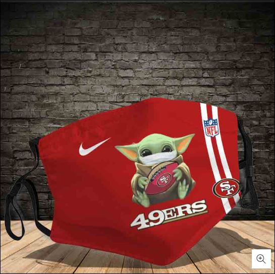 Baby Yoda hug San Francisco 49ers NFL nike face mask