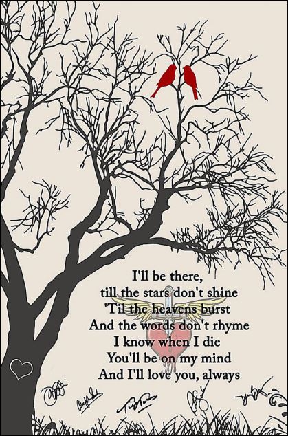 Bon Jovi Always lyrics i'll be there till the stars don't shine signature poster