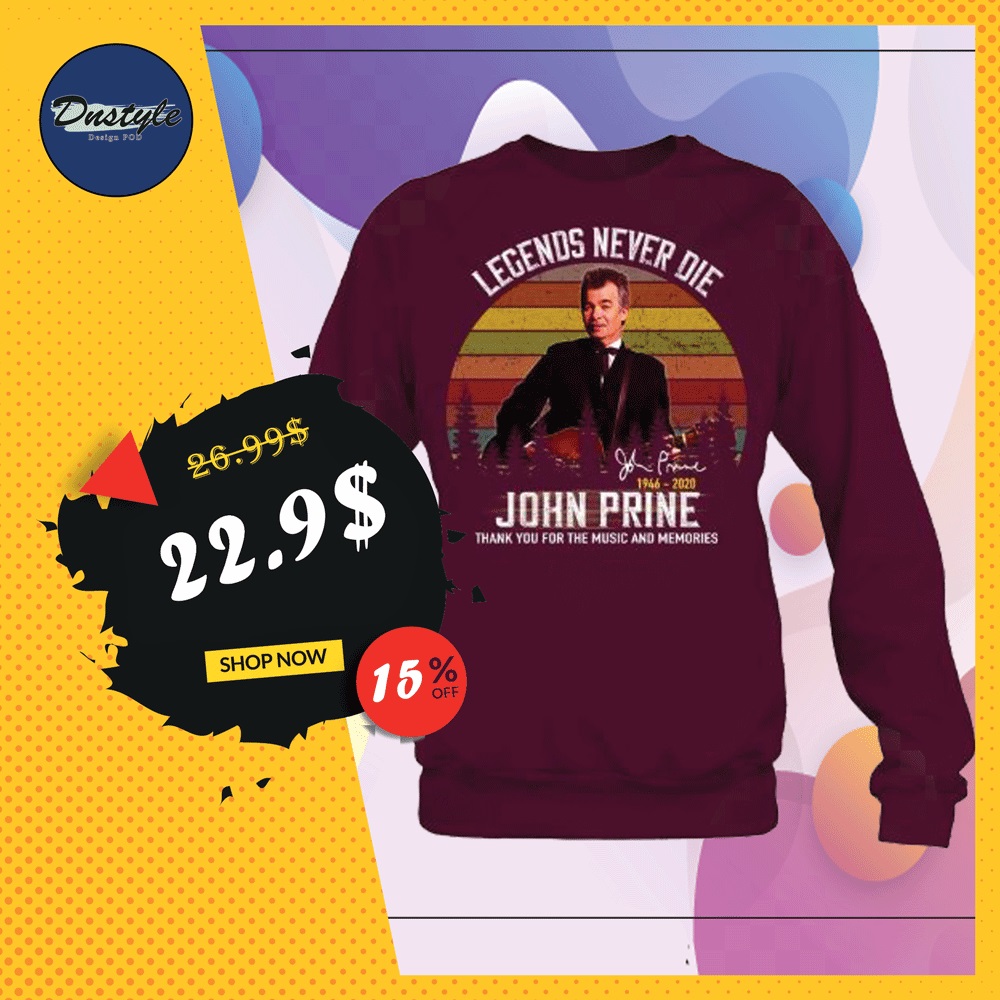 John Prine legends never die 1946 2020 signature vintage sweater