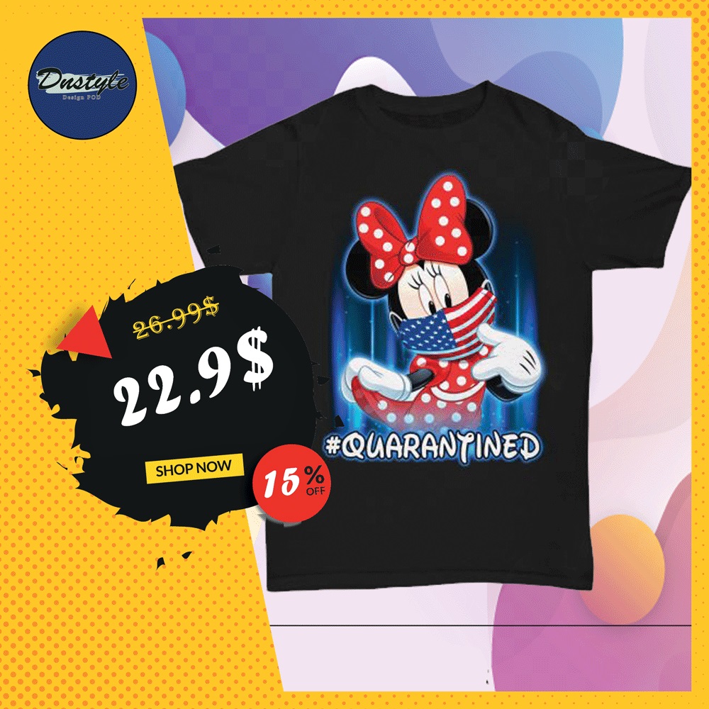 Minnie mouse wearing American mask quarantined shirt, hoodie, tank top