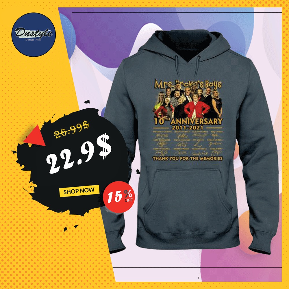Mrs.Brown's boys 10th anniversary 2011 2012 signatures hoodie