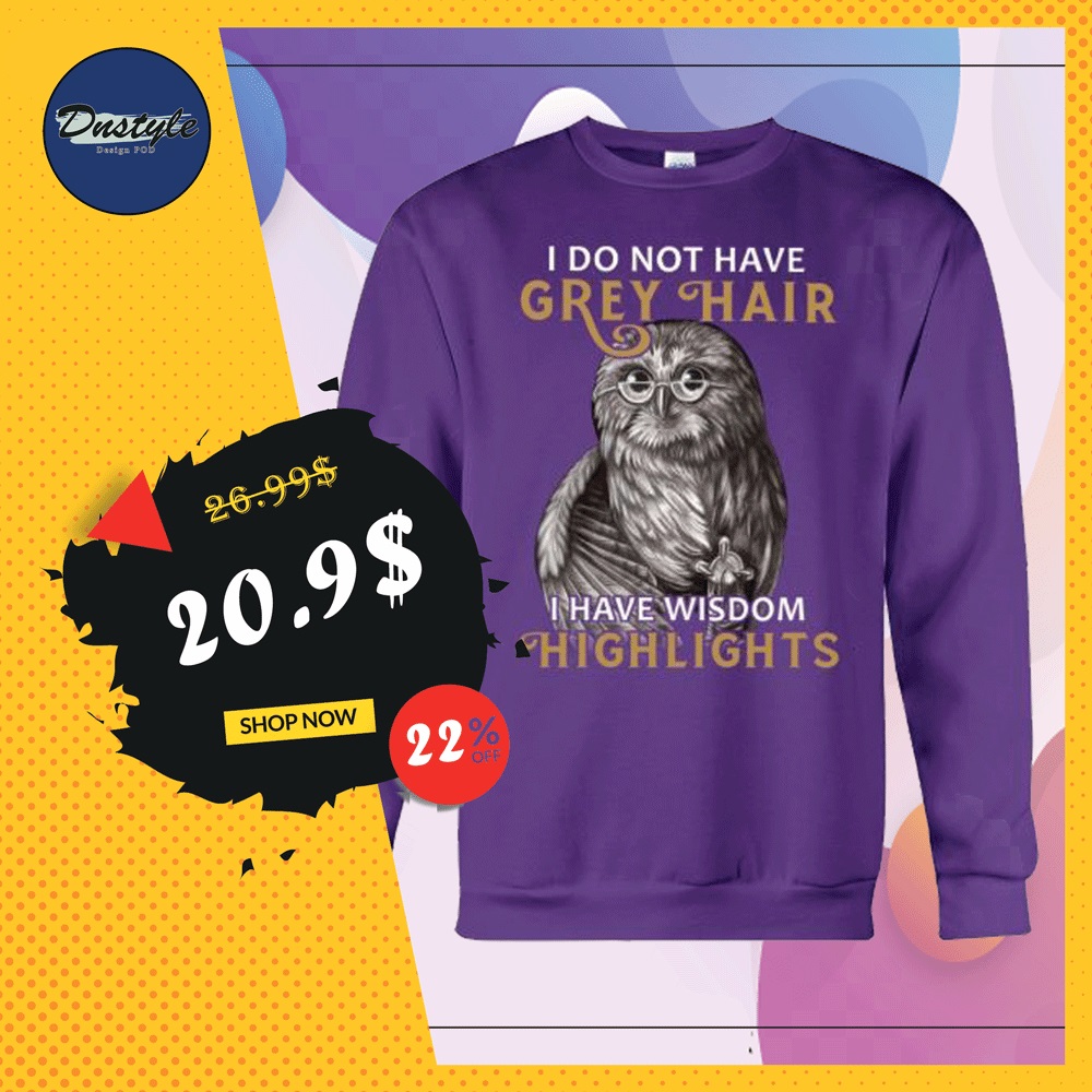 Owl i do not have grey hair i have wisdom highlights sweater