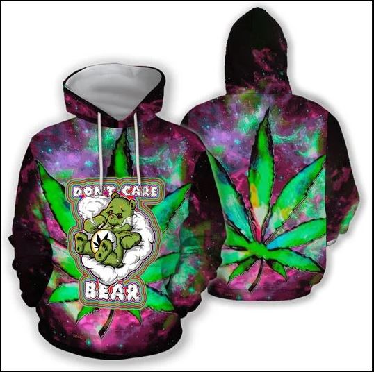 Cannabis don’t care bear 3D hoodie