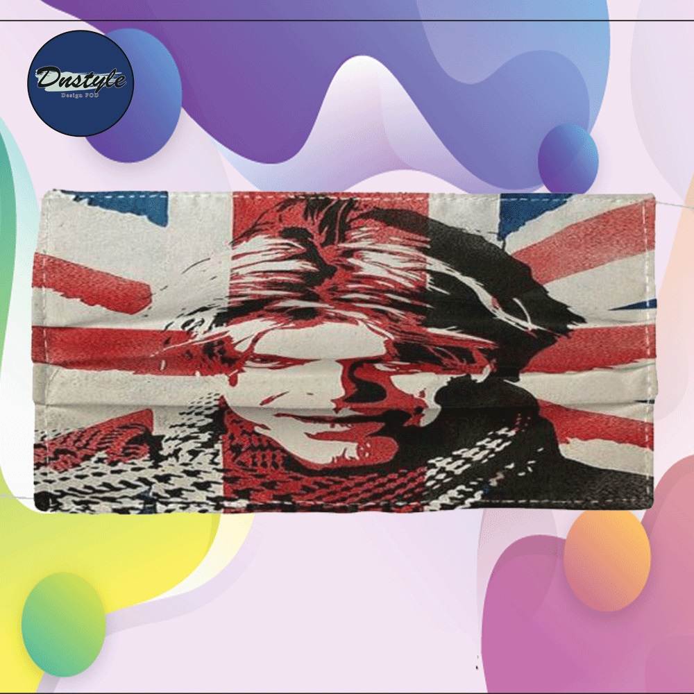 David Bowie England flag cloth face mask