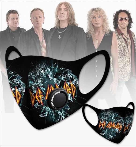Def Leppard filter activated carbon face mask 1
