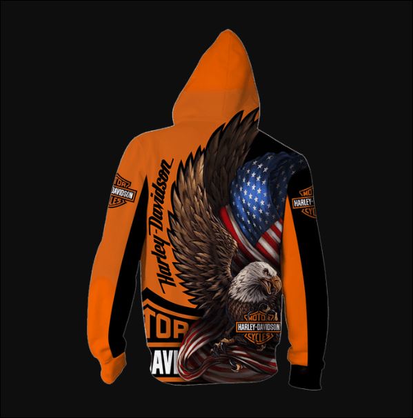 Eagle Harley Davidson 3D hoodie back