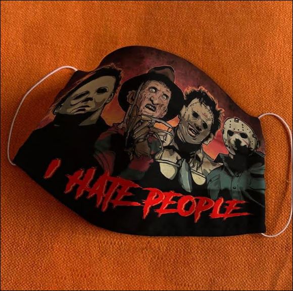 Horror characters i hate people face mask