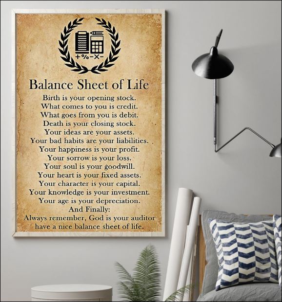 Balance sheet of life poster 1