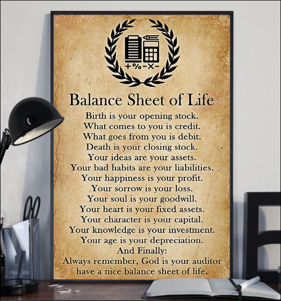 Balance sheet of life poster 2