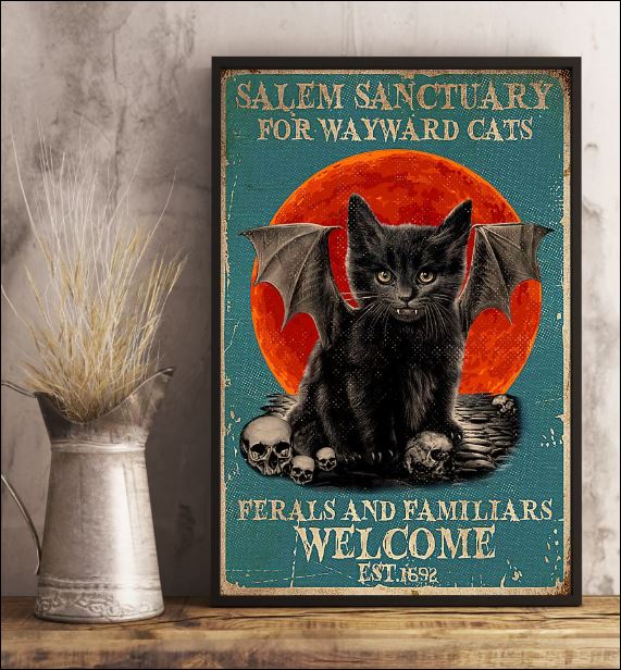 Black cat salem sanctuary for wayward cats ferals and familiars welcome poster 3