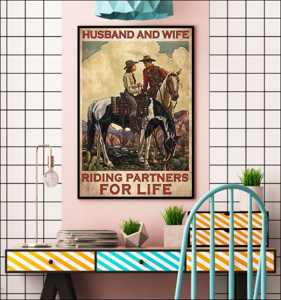 Horse husband and wife riding partners for life poster 2