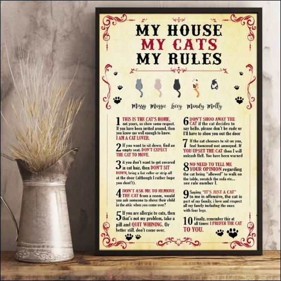 My house my cats my rules poster 1