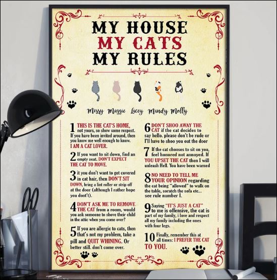 My house my cats my rules poster