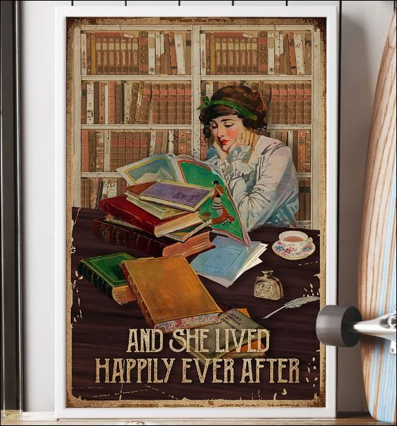 Reading book and she lived happily ever after poster 2