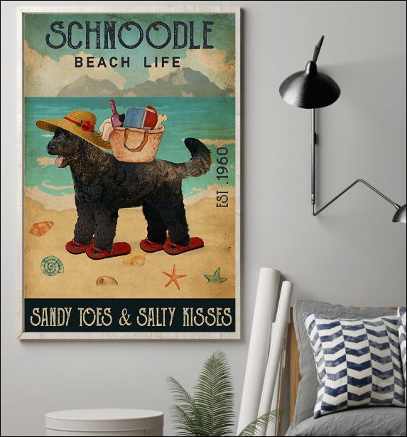 Schnoodle beach life sandy toes and salty kisses poster 1