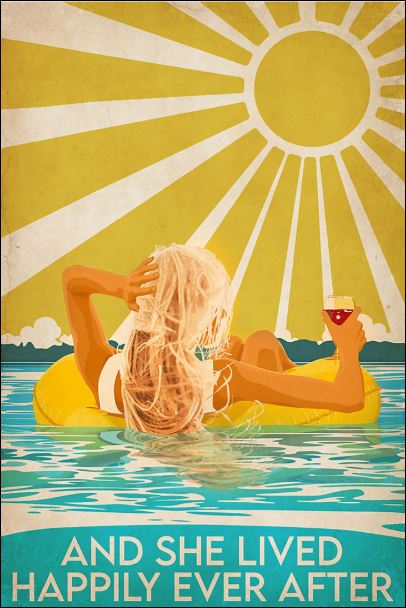 And She Lived Happily Ever After Swimming Blonde Girl Poster 