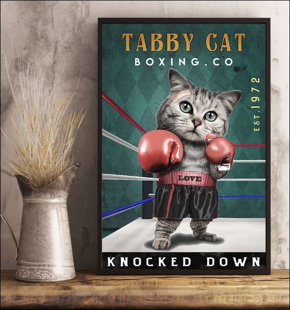 Tabby cat boxing co knocked down poster 2