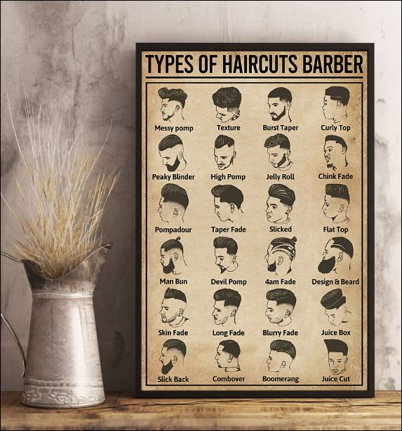 Types of haircuts barber poster 1