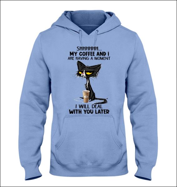 Cat shhh my coffee and i are having a moment i will deal with you later hoodie