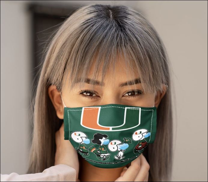Miami Hurricanes Snoopy and friends face mask