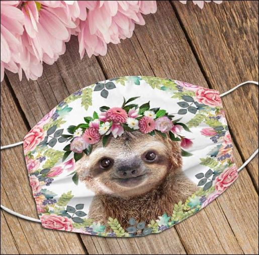 Sloth and flower face mask