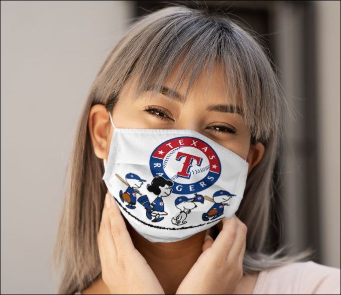 Texas Rangers Snoopy and friends face mask