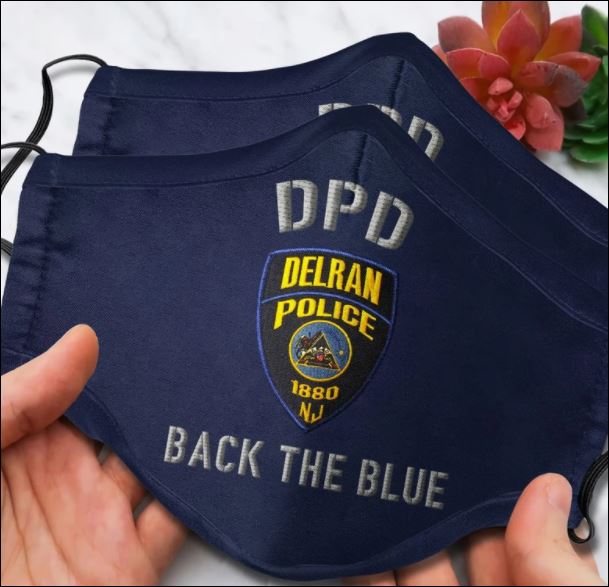 Delran Police Department back the blue face mask