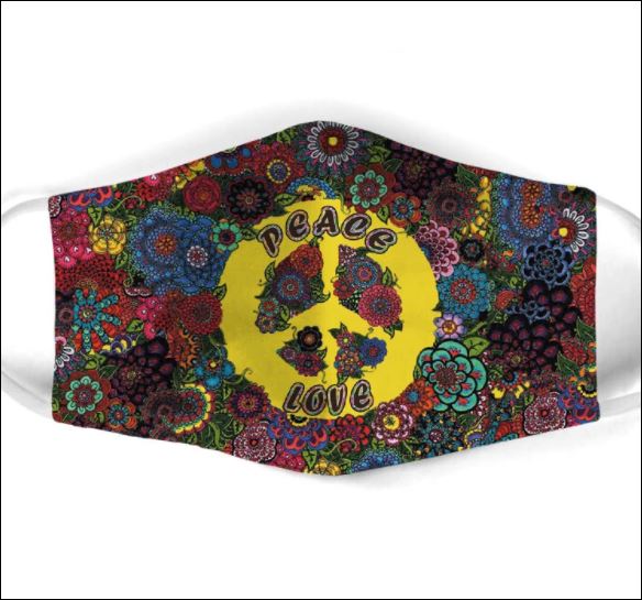 Floral Hippie peace love face mask