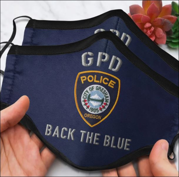 Gresham Police Department back the blue face mask