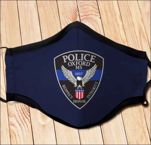 Oxford MS Police Department back the blue face mask