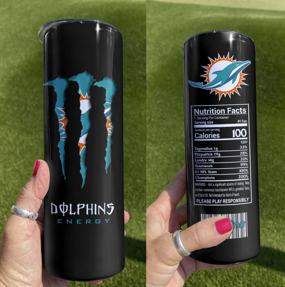 Dolphins Moster Energy Skinny tumbler