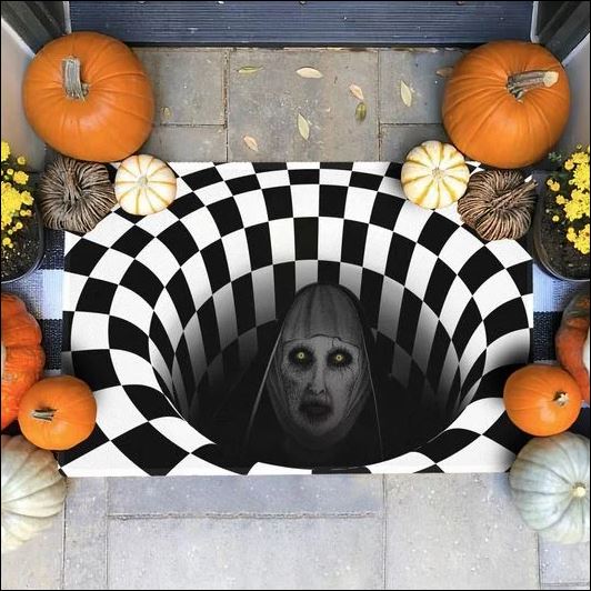 Halloween Valak illusion doormat