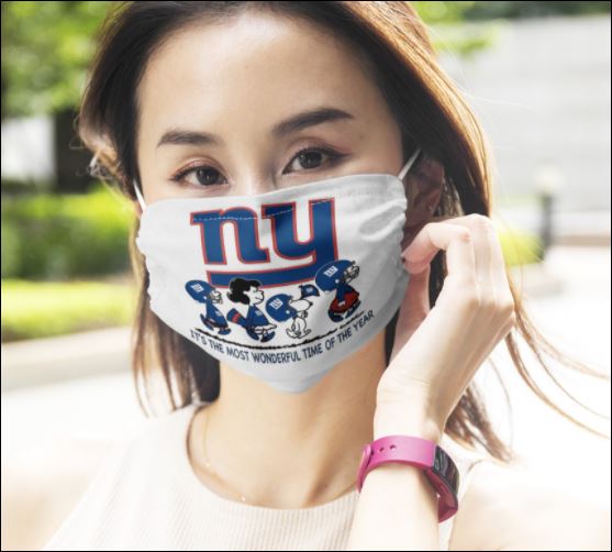 New York Giants Snoopy it's the most wonderful time of the year face mask